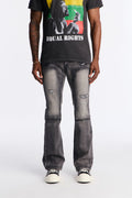Stacked Skinny Flare Up To Me Carpenter Distressed Jean - Black Wash - image 1