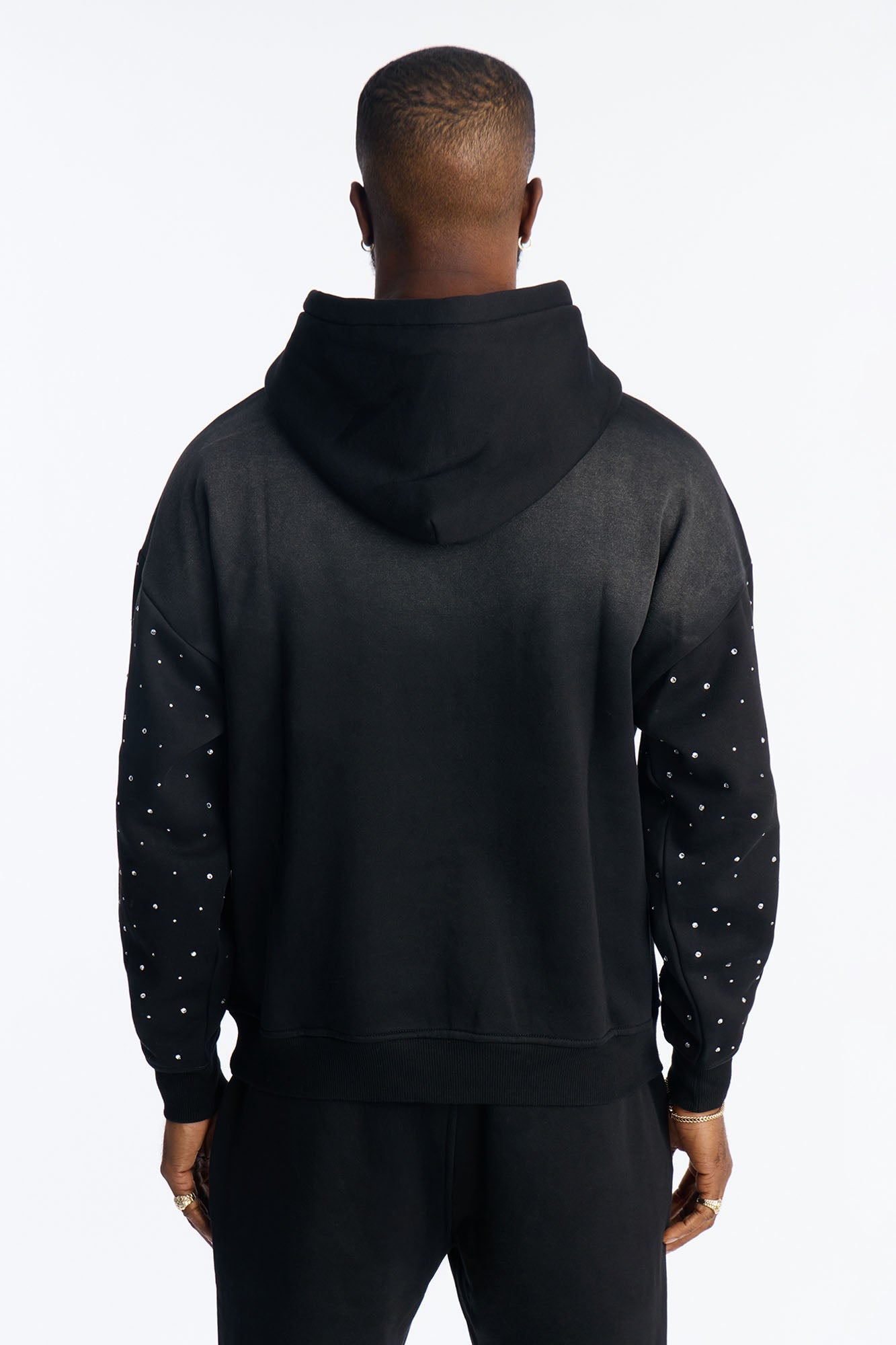 Run Them Rhinestones Oversized Hoodie - Black - image 4