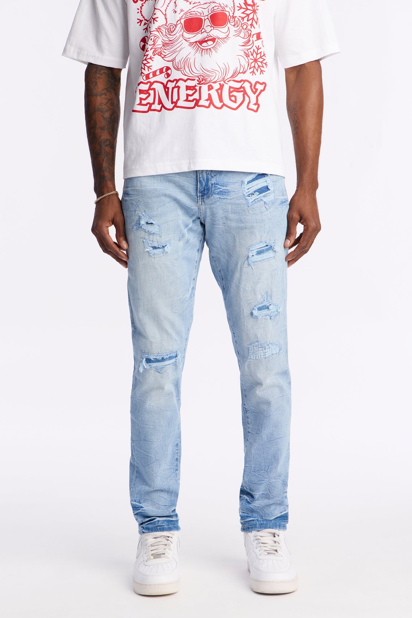 Skinny Distressed Thursday Jeans - Light Blue Wash - image 1