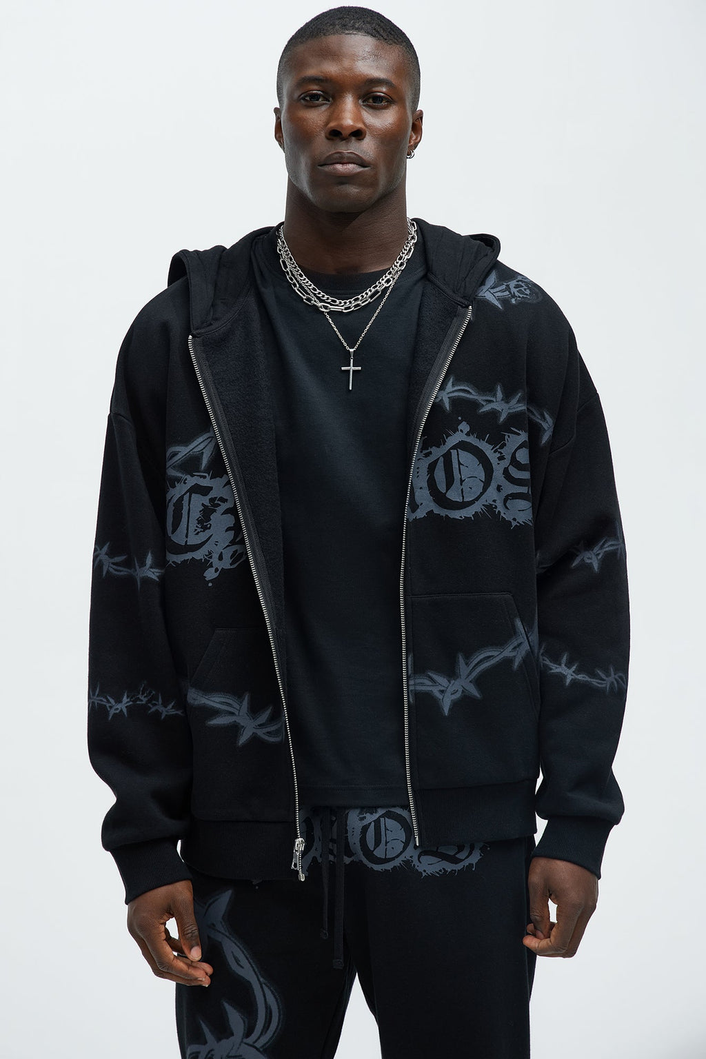 Tyson Chaos Oversized Zip Hoodie - Black - image 1