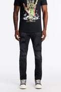 Skinny Distressed Garage Jeans - Black Wash - image 1