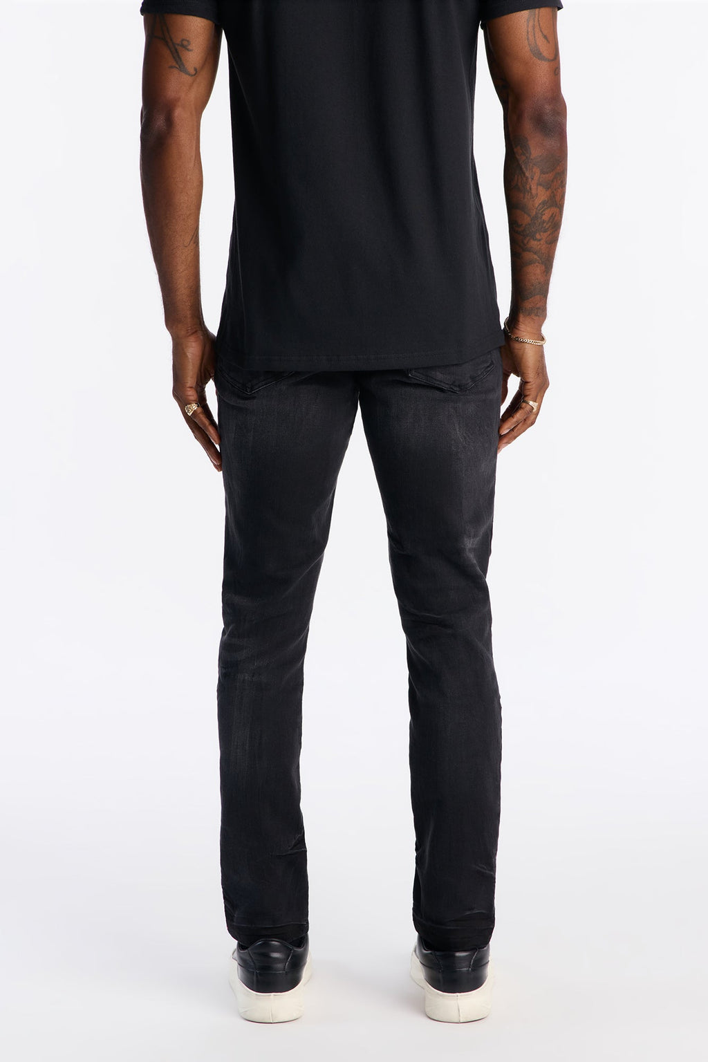 Skinny Distressed Garage Jeans - Black Wash - image 4