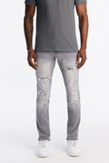 Skinny Distressed Worth It Jeans - Grey - image 1
