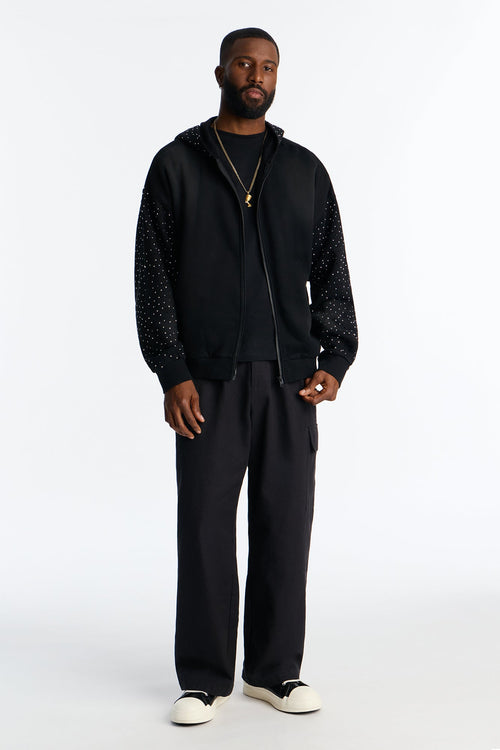City Code Embellished Zip Up Hoodie - Black - image 2