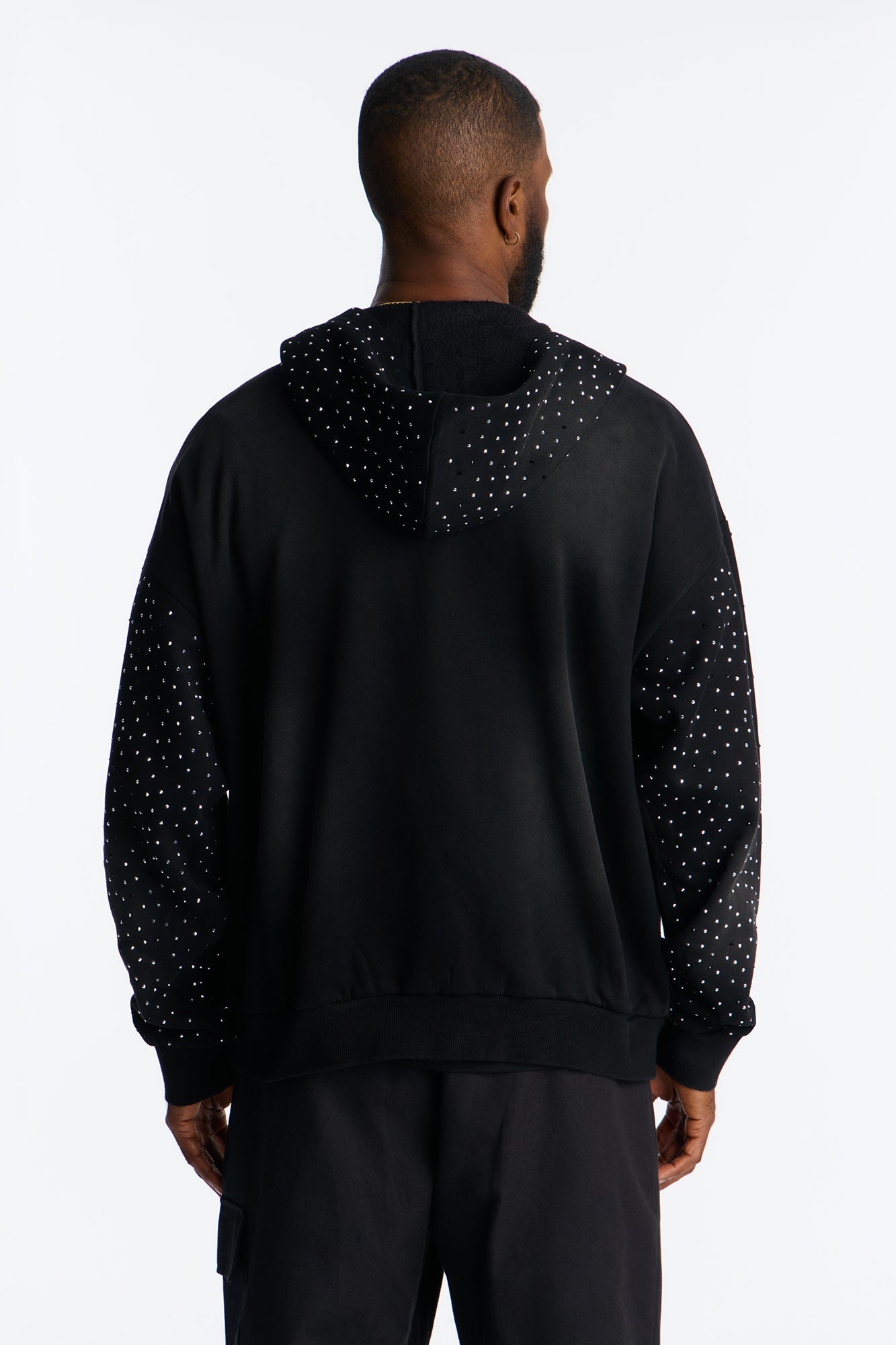 City Code Embellished Zip Up Hoodie - Black - image 4