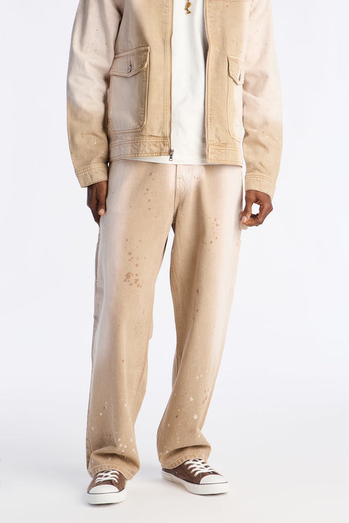 Baggy Spot Stained Jean - Tan - image 1