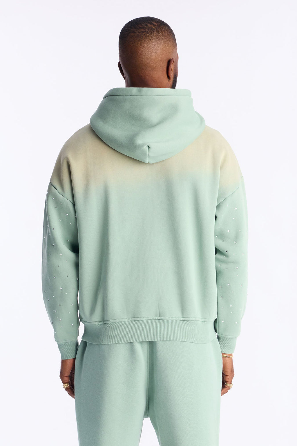 Run Them Rhinestones Oversized Hoodie - Sage - image 4