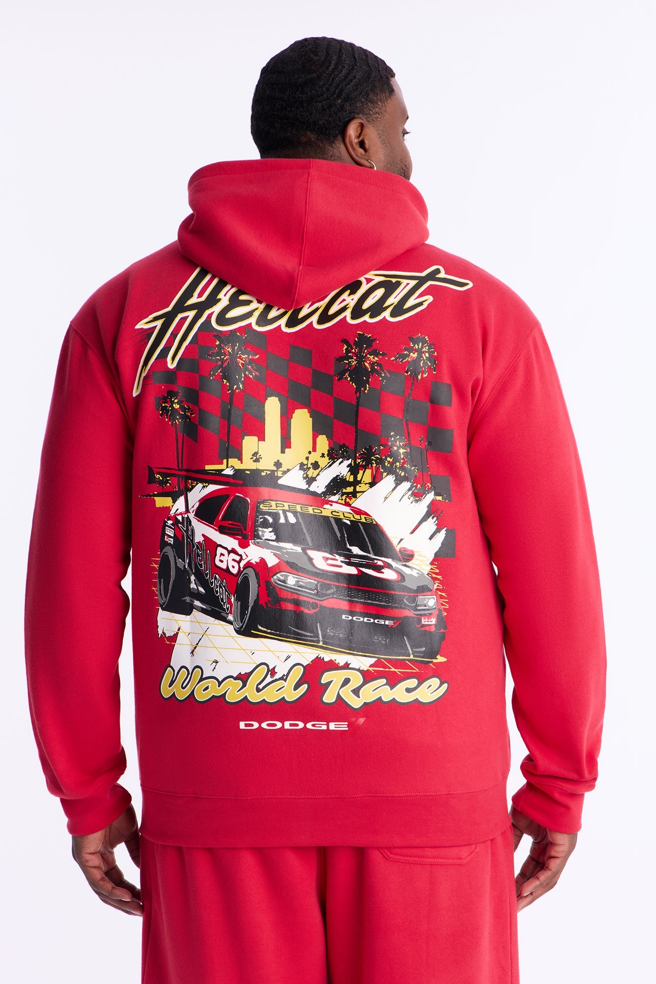 Dodge Hellcat Wild Race Zip Up Hoodie - Red - image 4