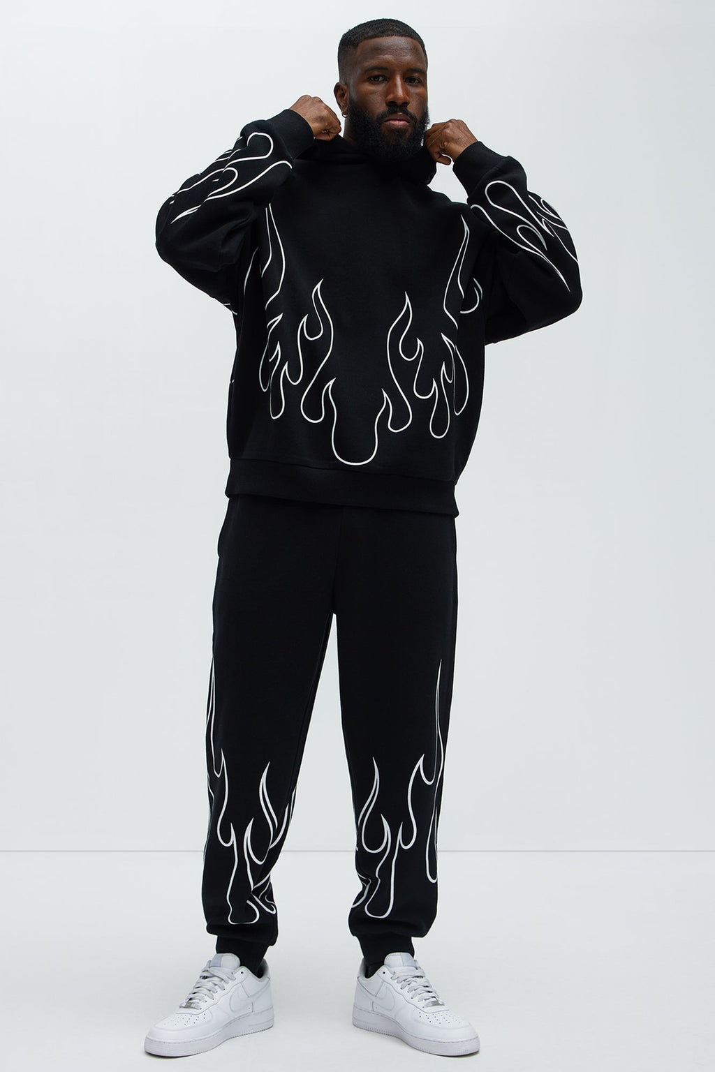 Tyson Chase Flame Oversized Hoodie - Black/combo - image 2