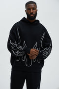 Tyson Chase Flame Oversized Hoodie - Black/combo - image 1