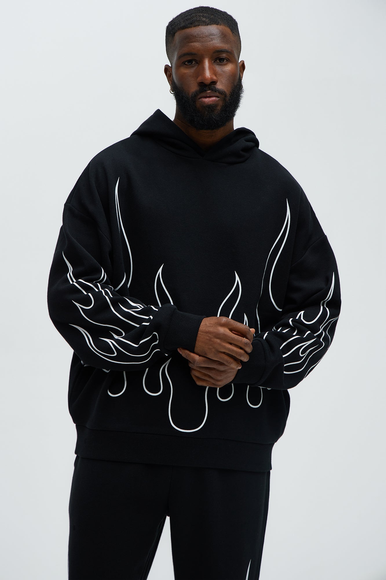 Tyson Chase Flame Oversized Hoodie - Black/combo - image 1