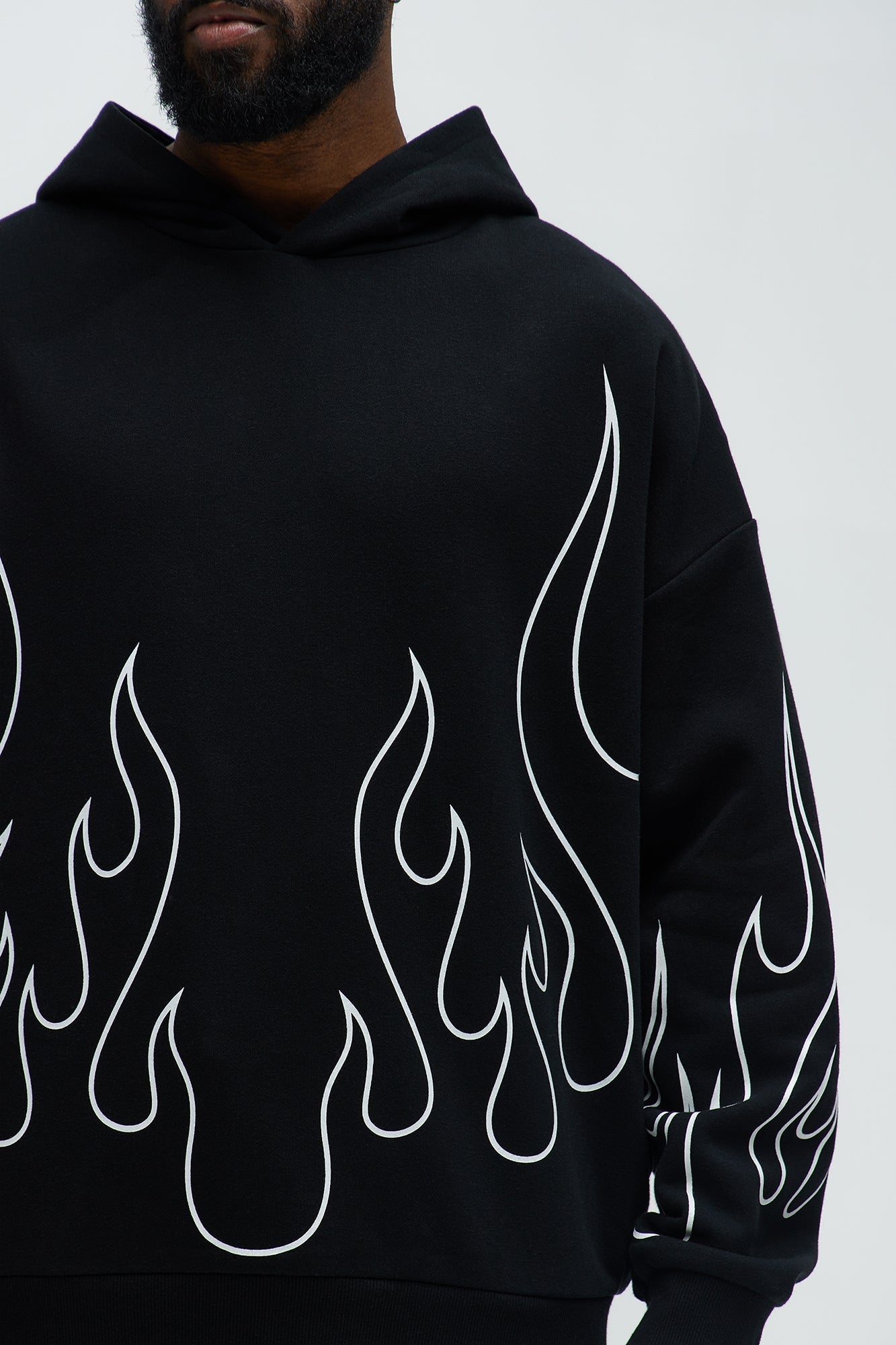 Tyson Chase Flame Oversized Hoodie - Black/combo - image 3