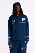 No Limits Long Sleeve Fleece Polo - Navy - image 1
