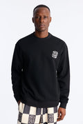 Checkered Crewneck Sweatshirt - Black - image 1