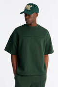 Structured Fleece Paneled Tee - Green - image 1