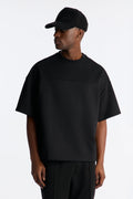 Structured Fleece Paneled Tee - Black - image 1