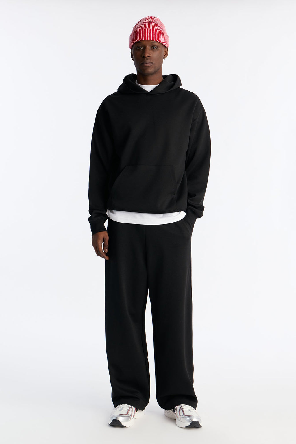 Structured Fleece Hoodie - Black - image 2