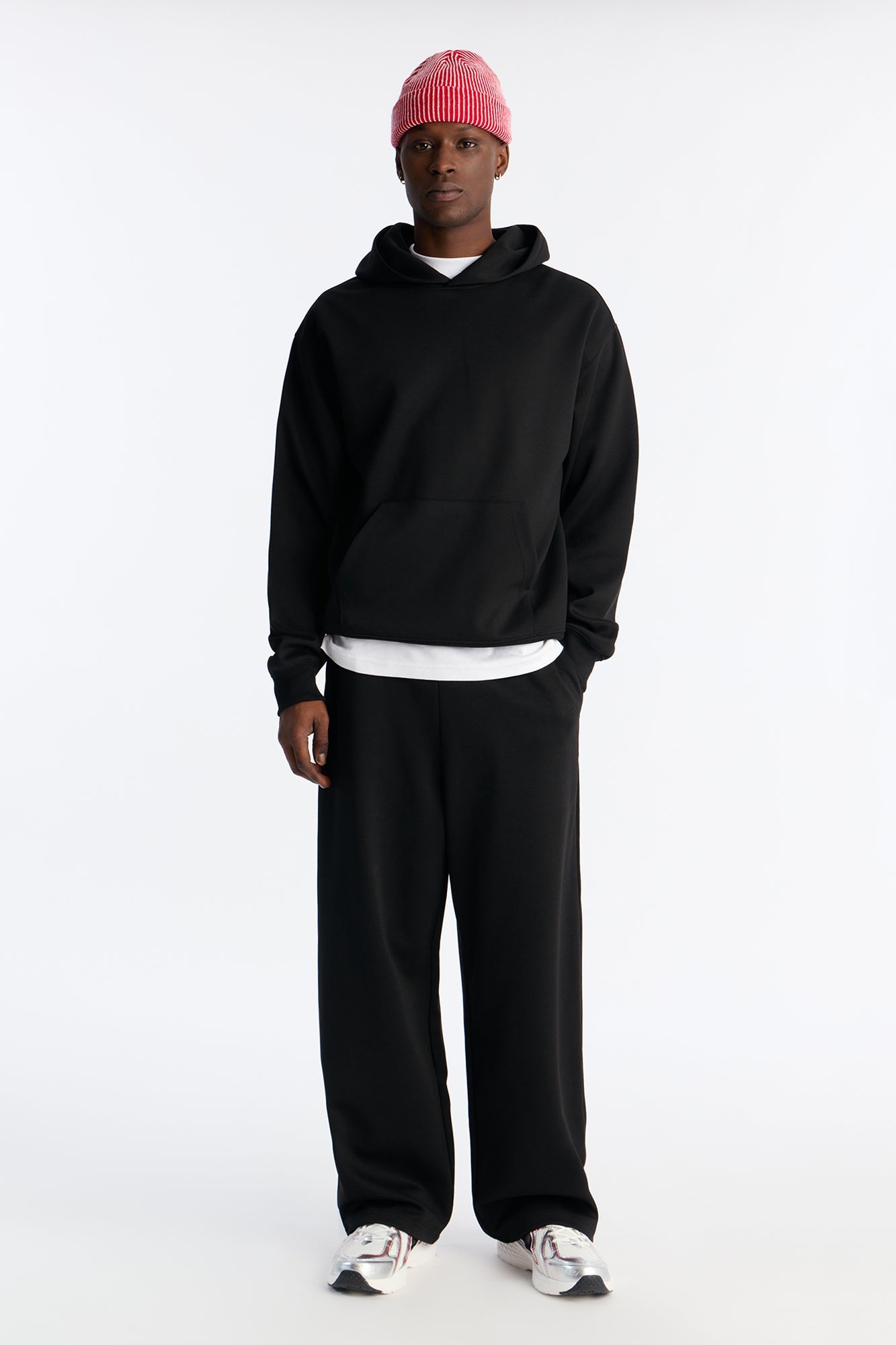 Structured Fleece Hoodie - Black - image 2