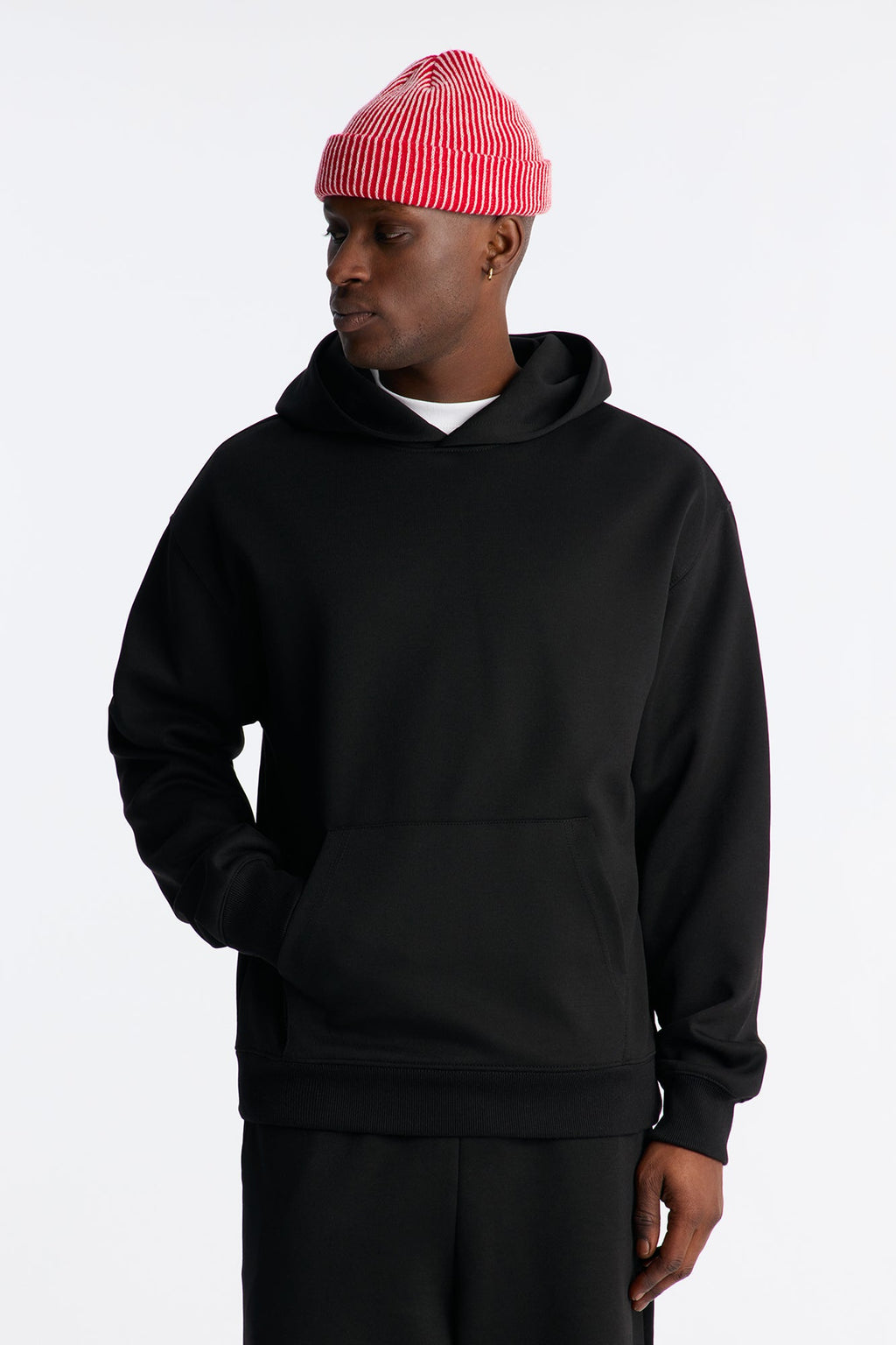 Structured Fleece Hoodie - Black - image 1