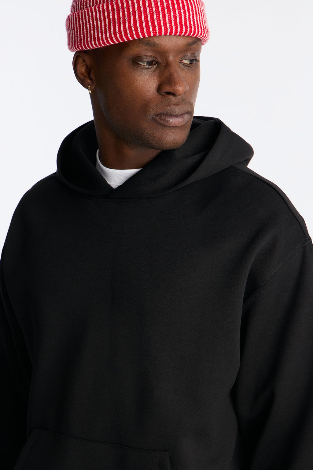 Structured Fleece Hoodie - Black - image 3