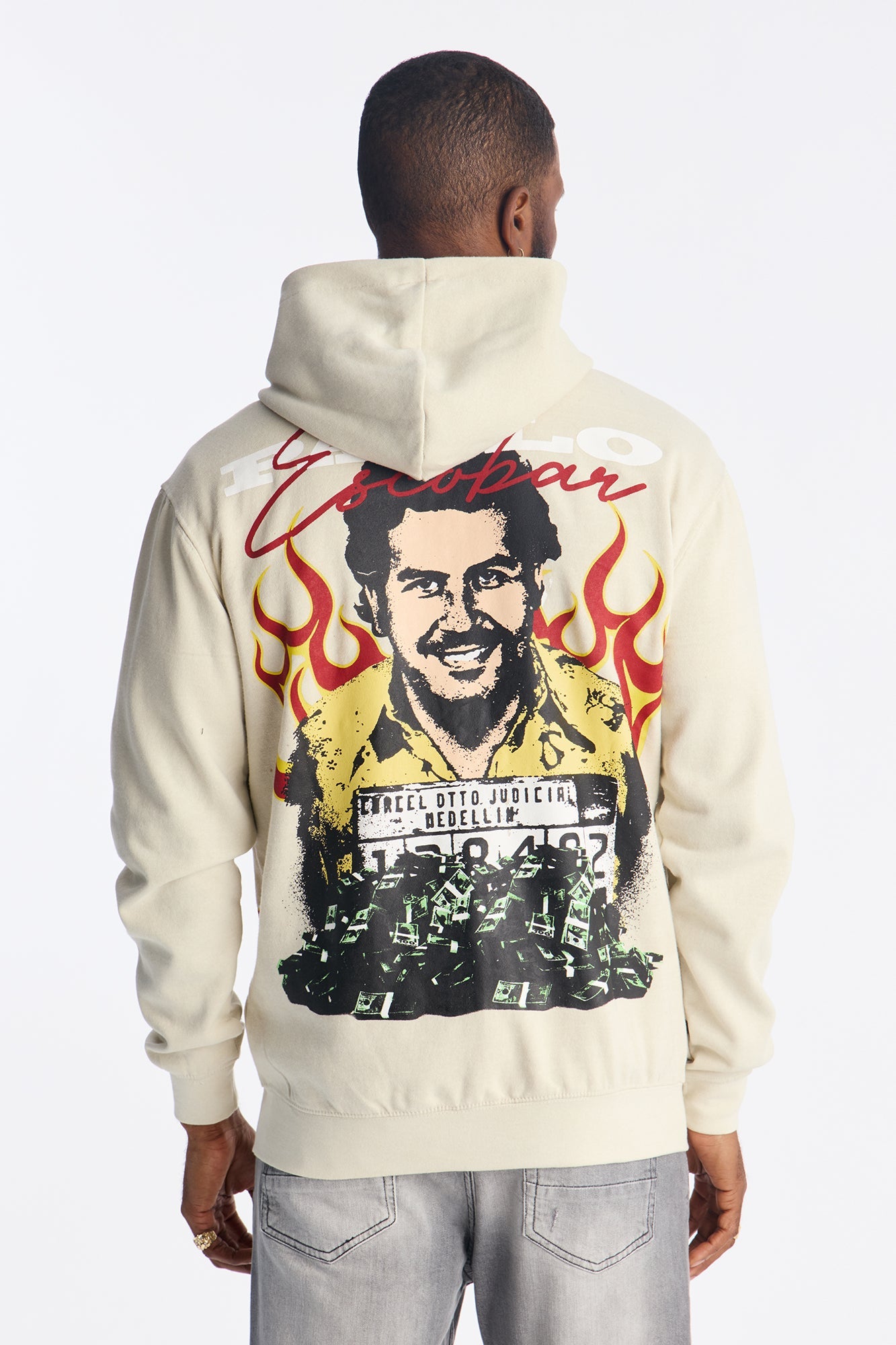Pablo Escobar Patch Zip Up Hoodie - Khaki - image 4