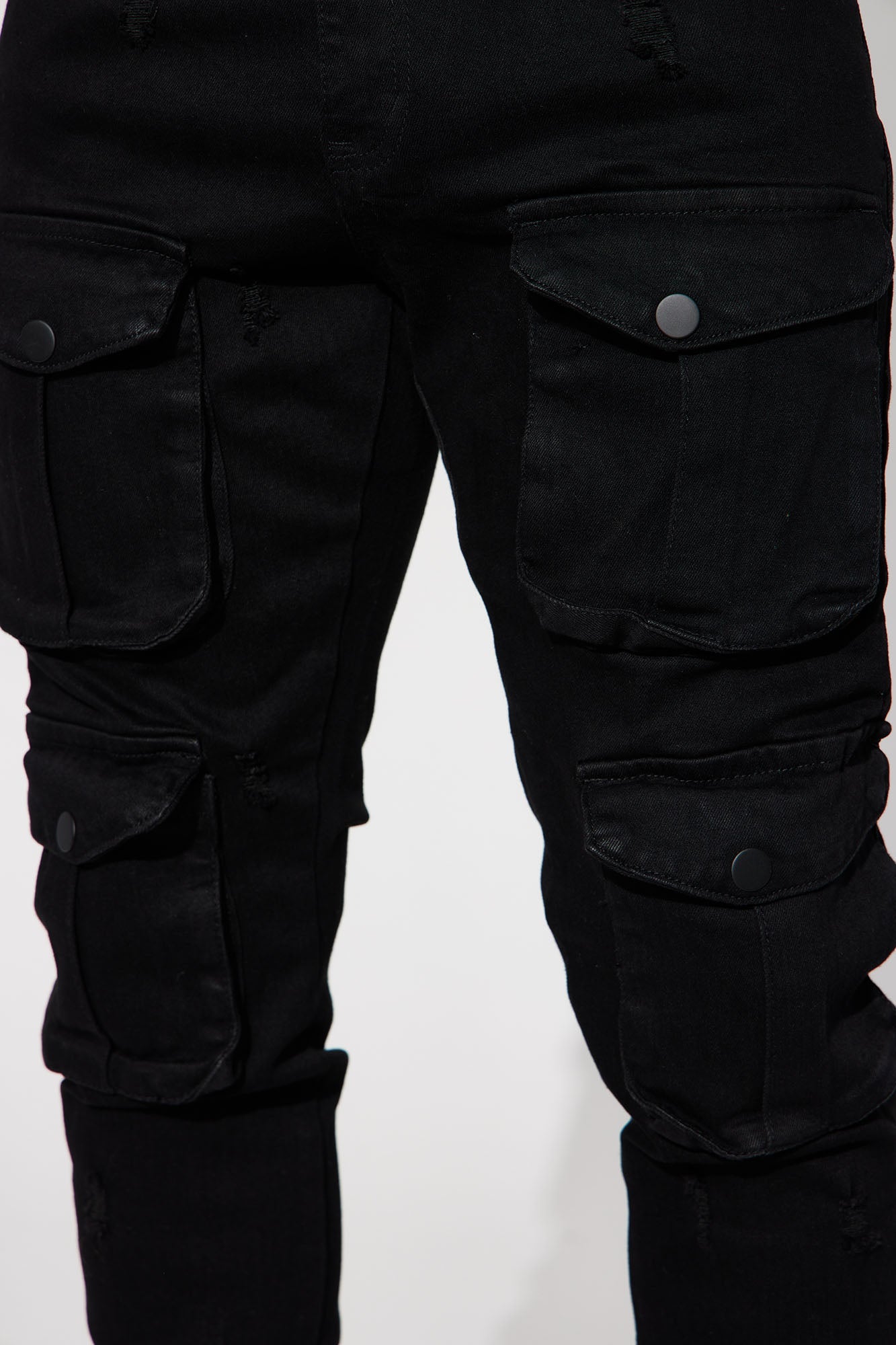 Dirty Ways Stacked Cargo Skinny Jeans - Black - image 4