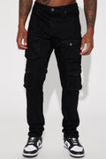 Dirty Ways Stacked Cargo Skinny Jeans - Black - image 1