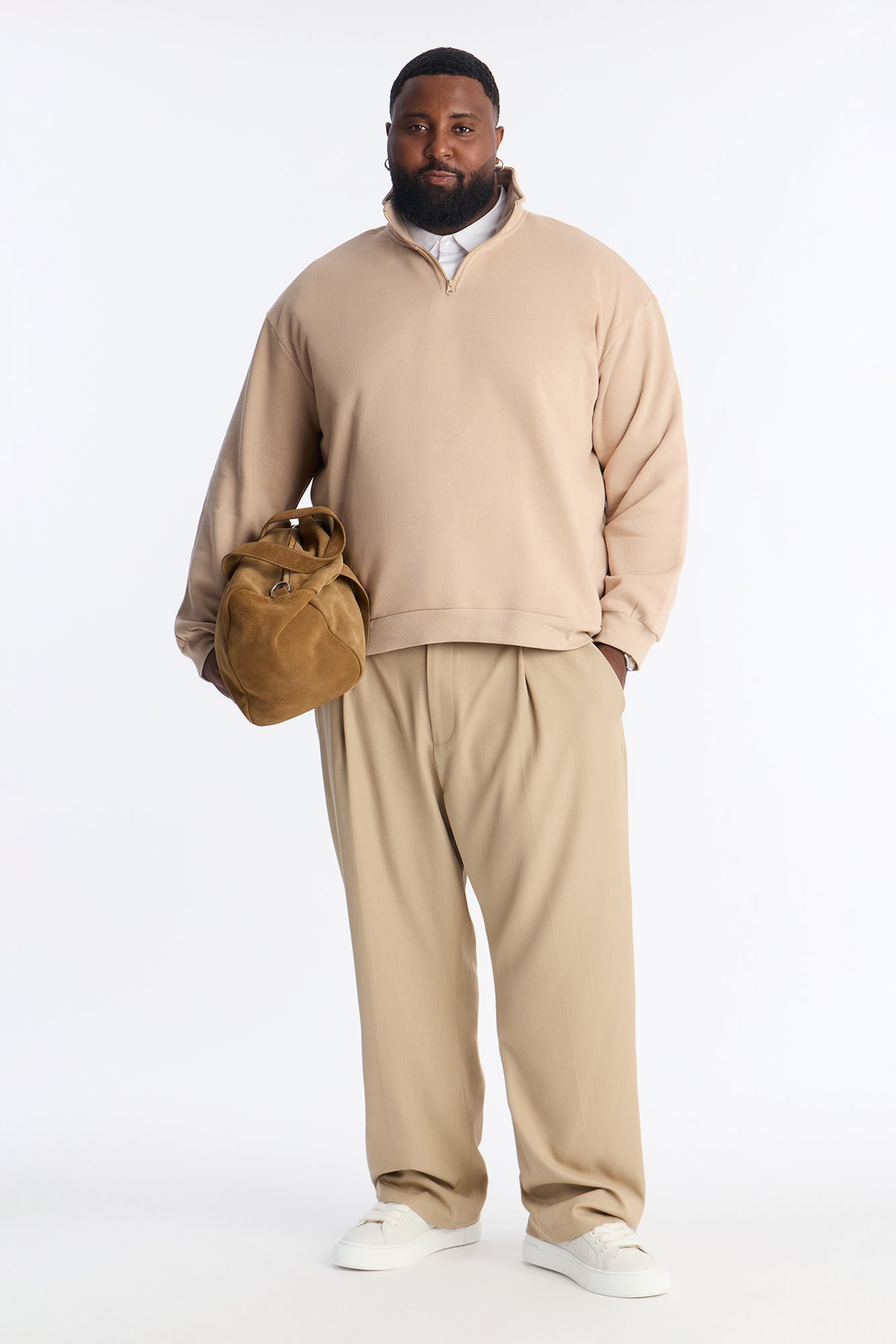Built For Success Quarter Zip Sweatshirt - Tan - image 2