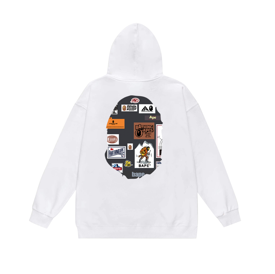 BAPE Shark Full-Zip Hoodie — Black / White / Grey