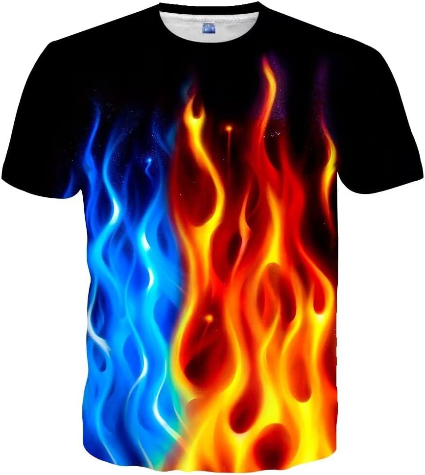 Neemanndy unisex 3D graphic T-shirt - Flame-lh30
