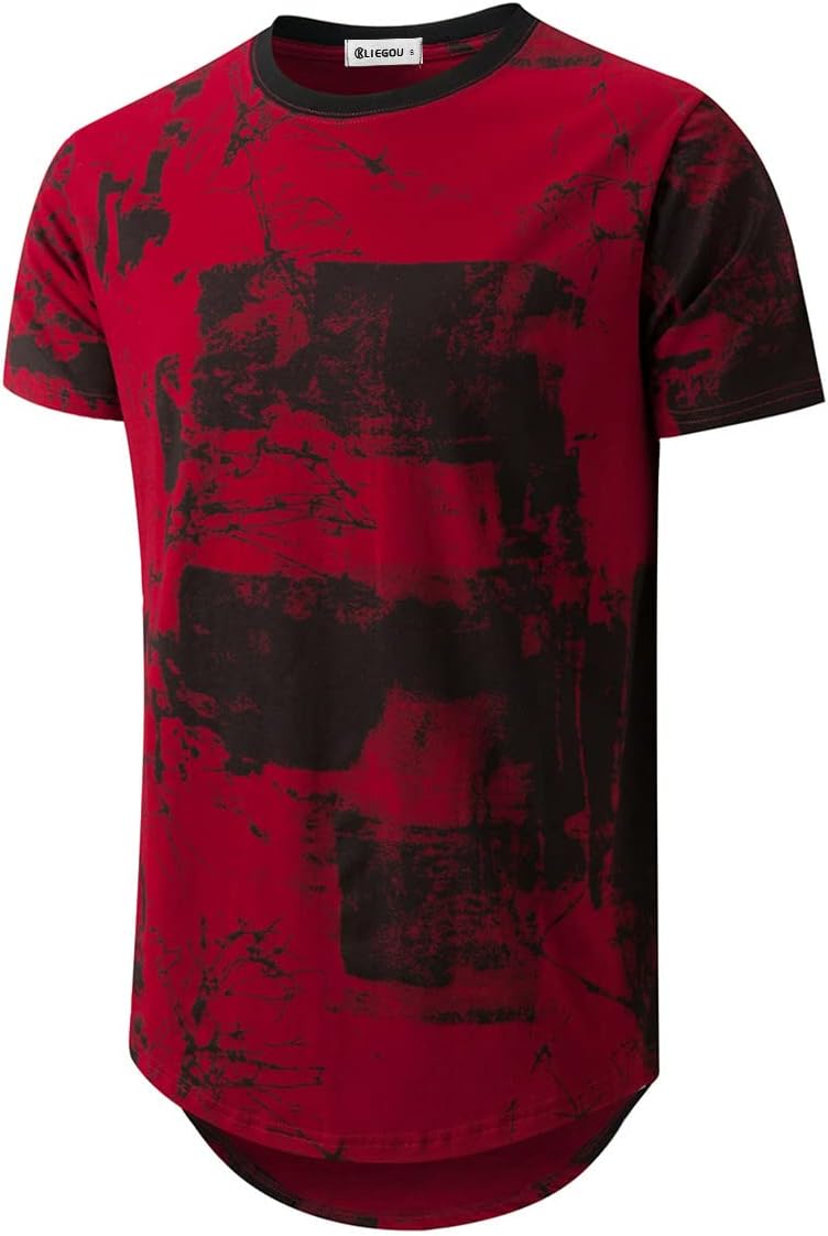 KLIEGOU men's longline T-shirt - Red Wine1