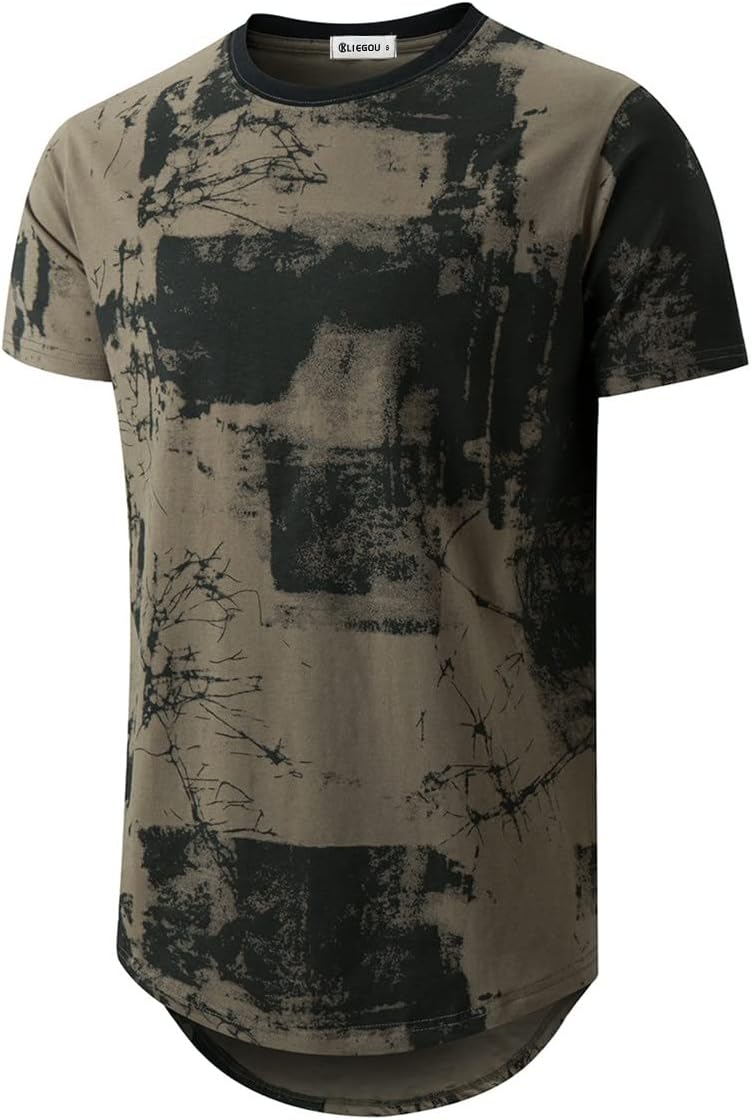 KLIEGOU men's longline T-shirt - Armygreen1