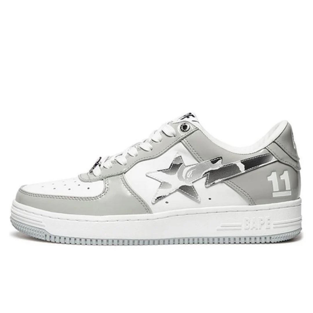 Bape Bapesta White Silver Grey - image 1
