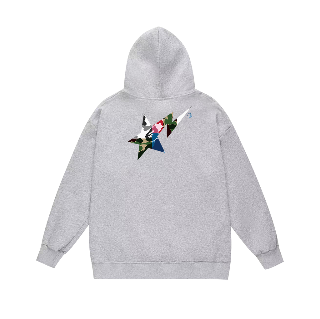 BAPE Shark Full-Zip Hoodie — Black / White / Grey