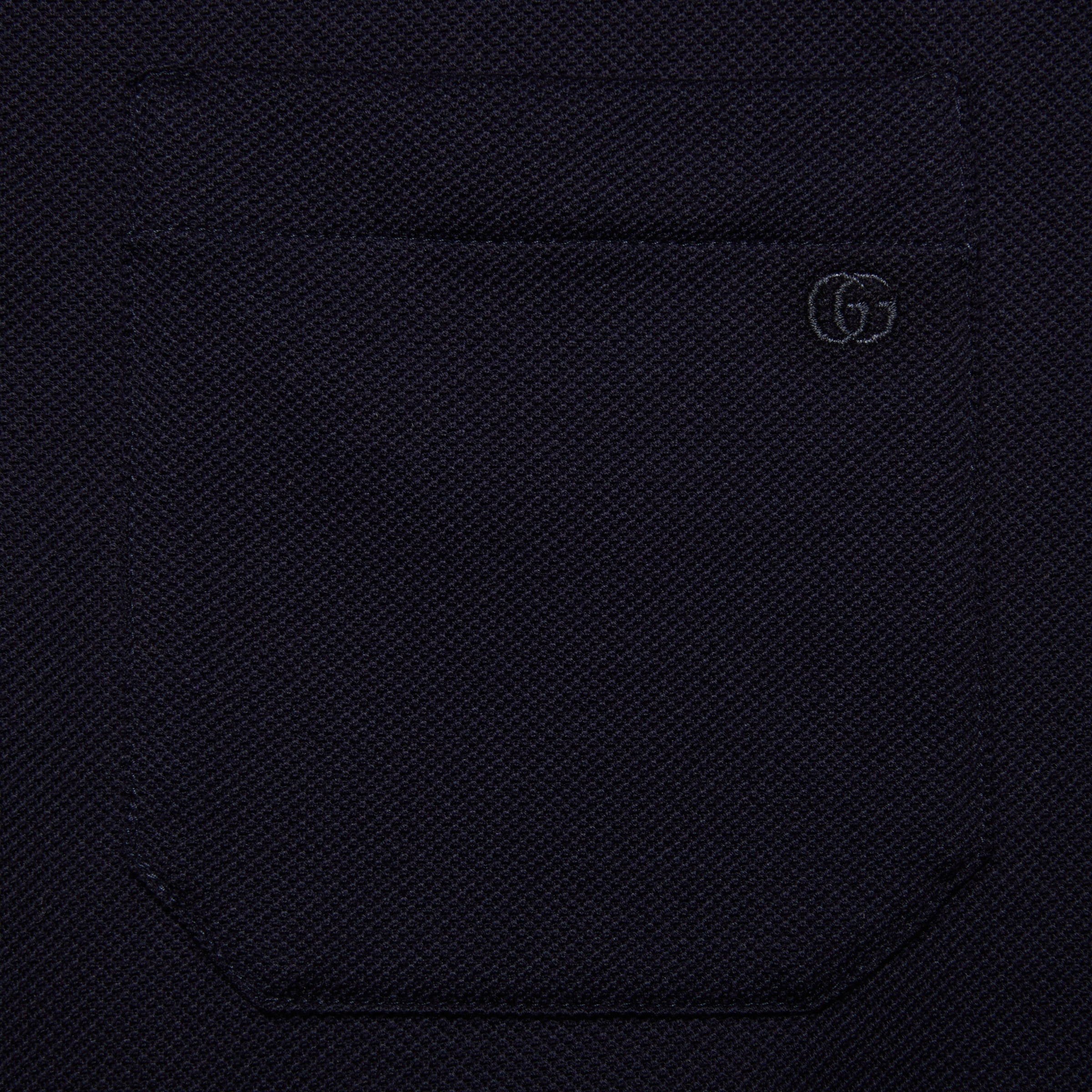 Cotton piquet polo with Web collar - navy