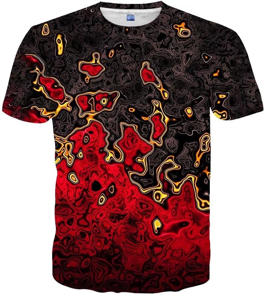 Neemanndy unisex 3D graphic T-shirt - Black and Red-hs33