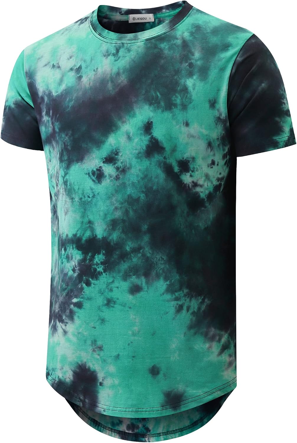 KLIEGOU men's longline T-shirt - 1803 Green-black