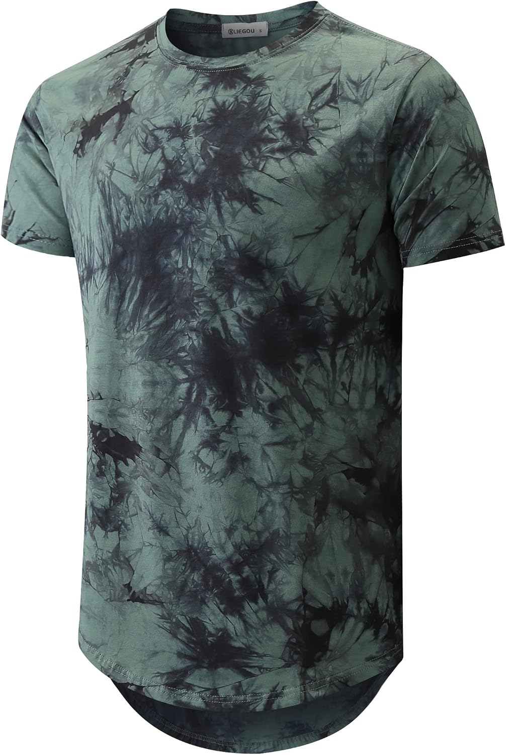 KLIEGOU men's longline T-shirt - 273 Green-grey