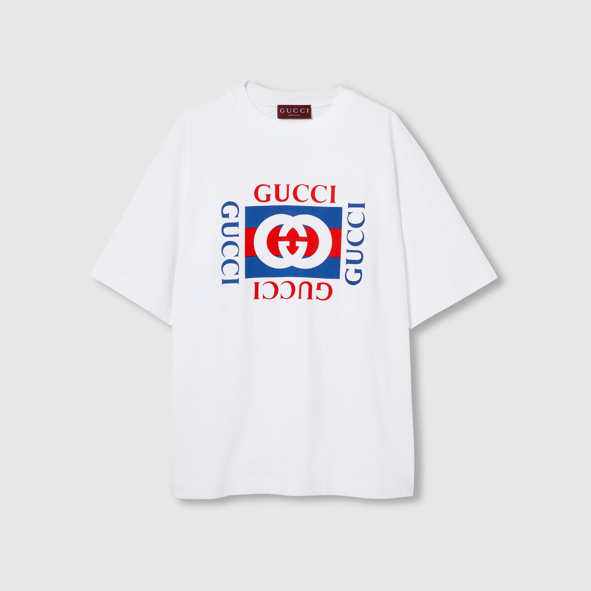 Printed cotton jersey T-shirt - white