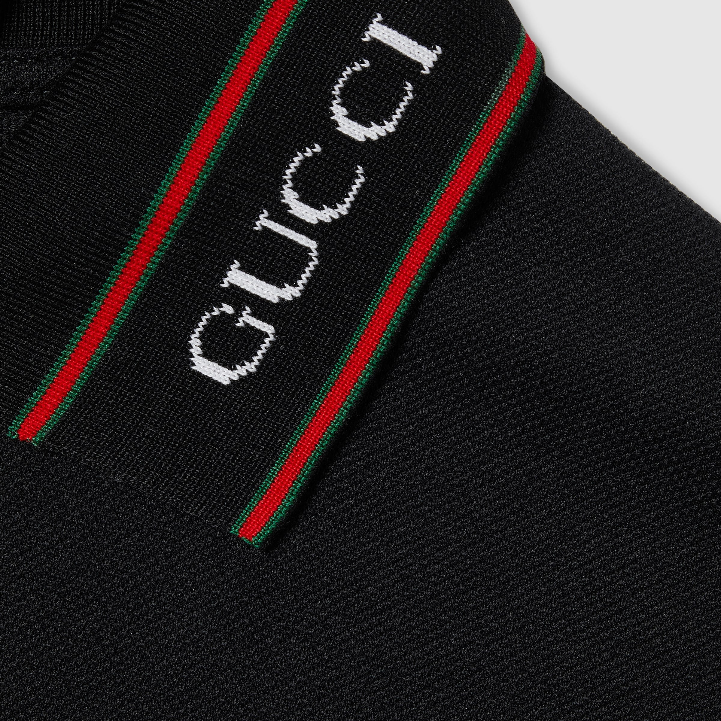 Cotton piquet polo shirt - black