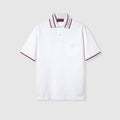 Cotton piquet polo shirt - white