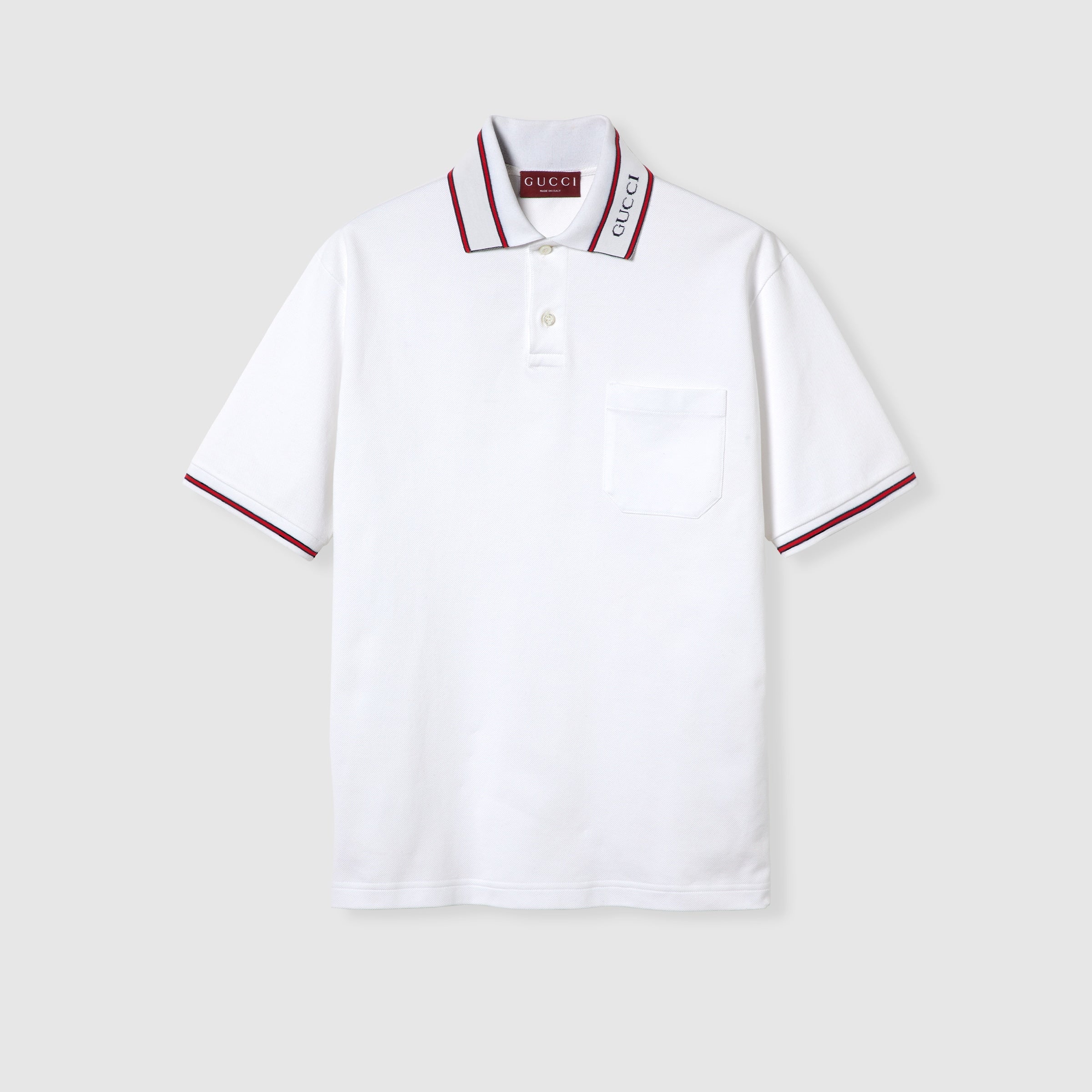 Cotton piquet polo shirt - white