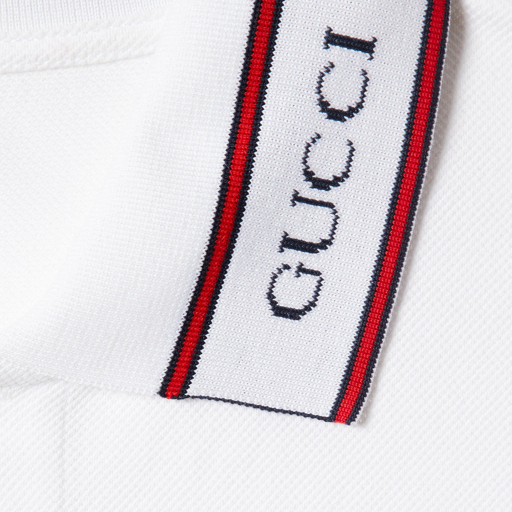 Cotton piquet polo shirt - white