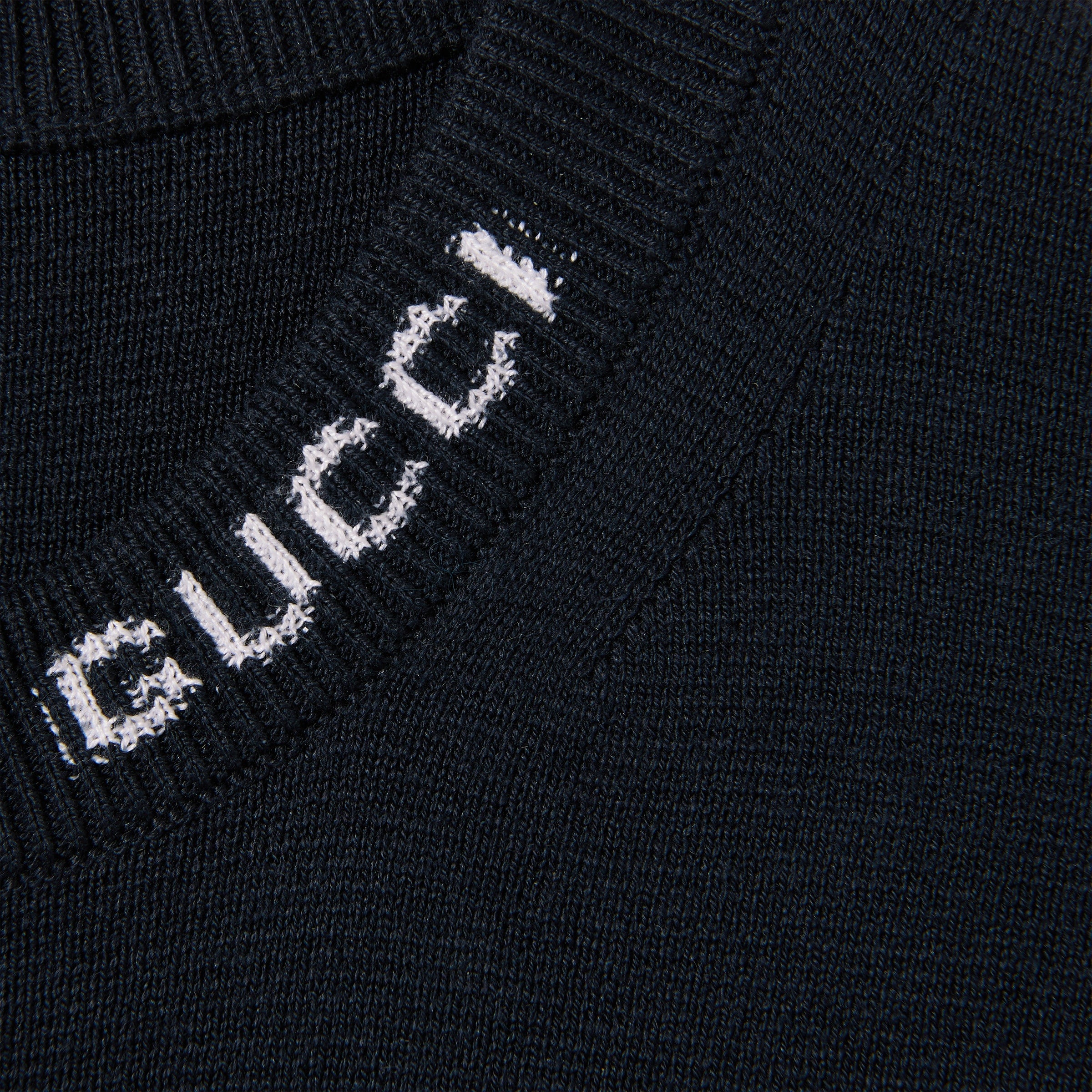 Silk cotton T-shirt with Gucci intarsia - navy