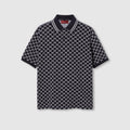 GG cotton piquet jacquard polo shirt - navy and white
