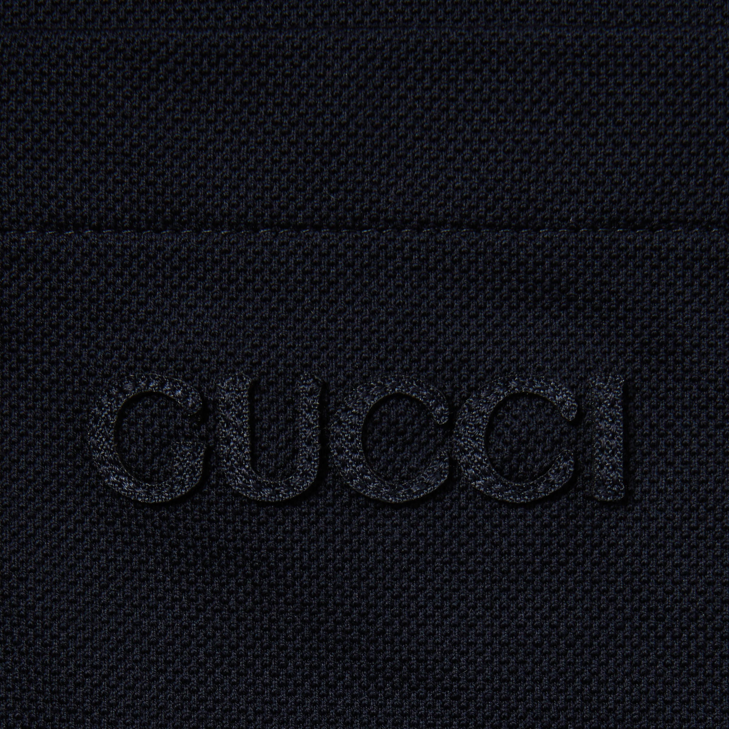 Cotton polo shirt with embroidery - dark blue
