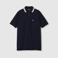 Cotton polo shirt with embroidery - navy