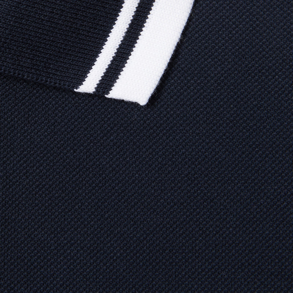 Cotton polo shirt with embroidery - navy
