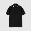 Cotton polo shirt - black