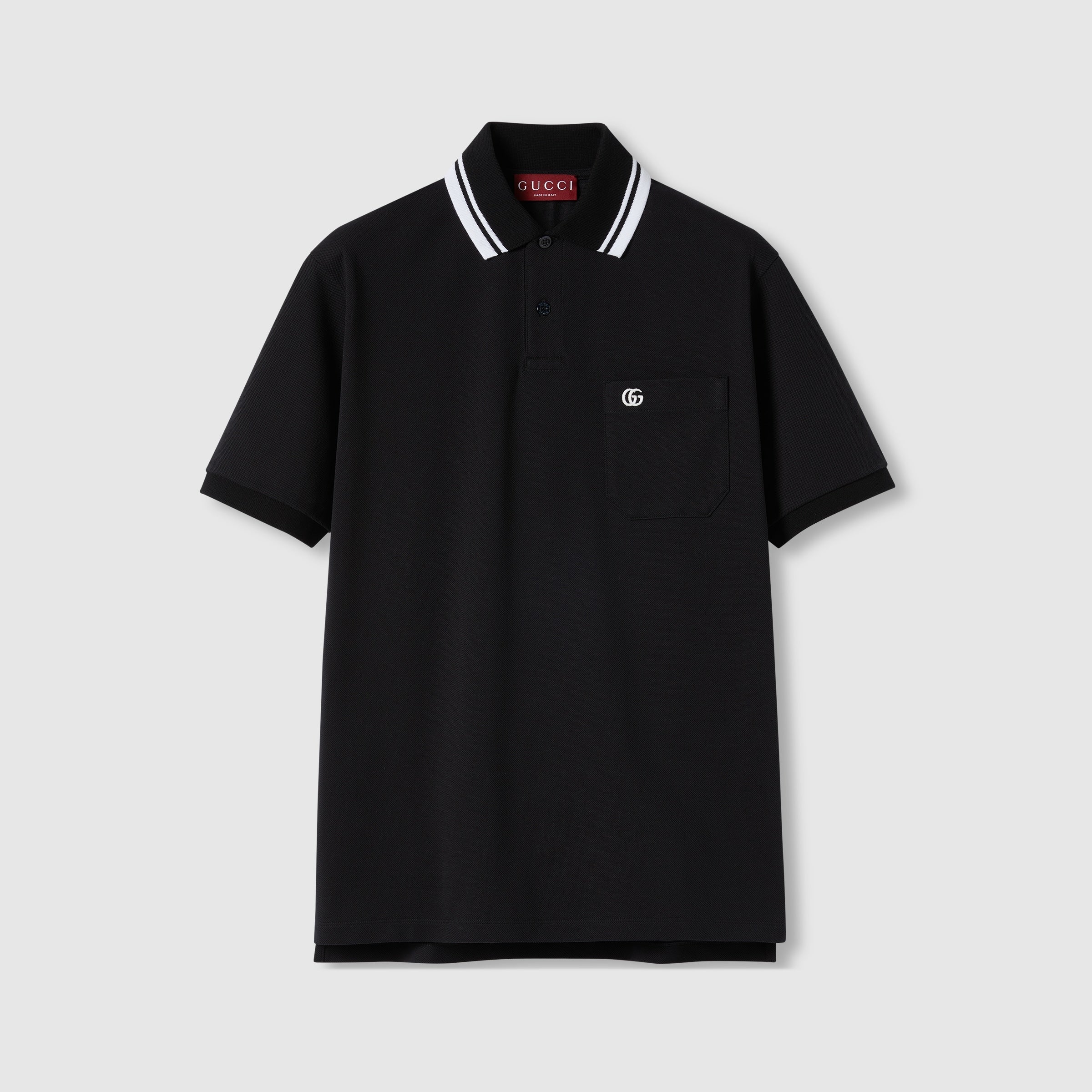 Cotton polo shirt - black